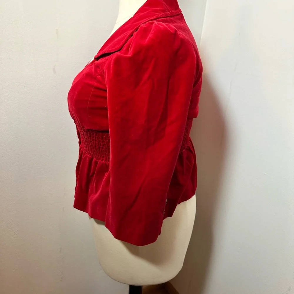 "Vintage" Anthropologie -  Red Velvet Pin Up Style Coat - Picture 6 of 7